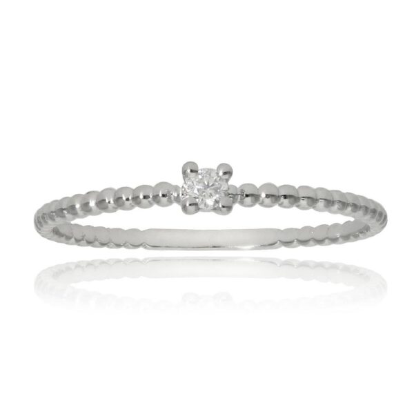 Sortija oro blanco 18kl diamante