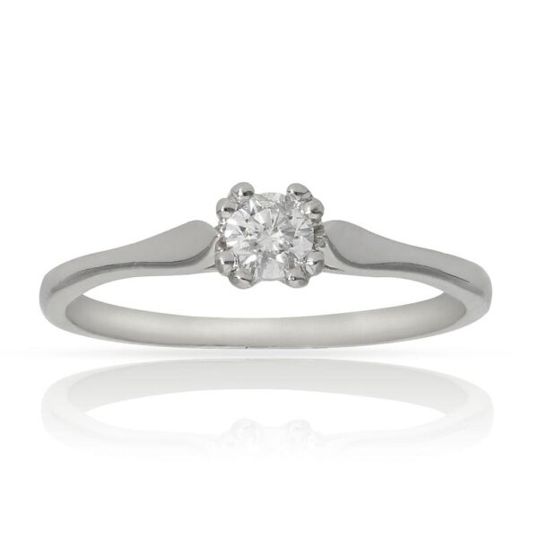 Sortija oro blanco 18kl diamante