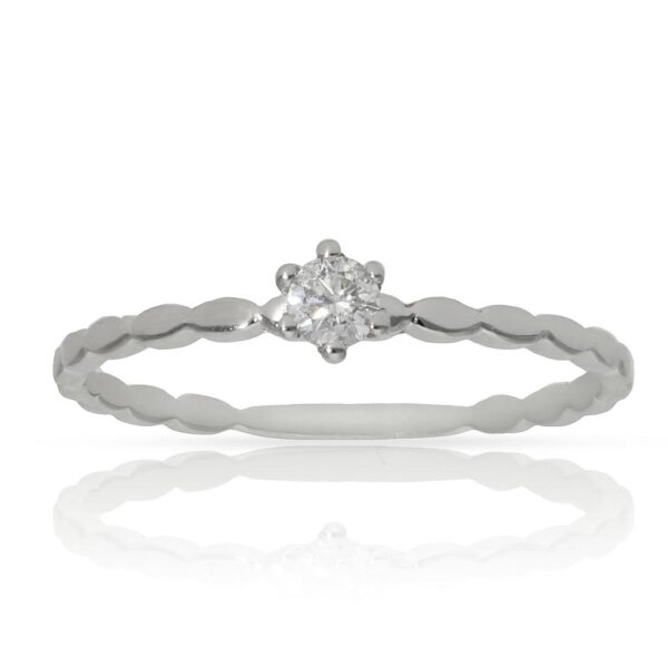 Sortija oro blanco 18kl diamante