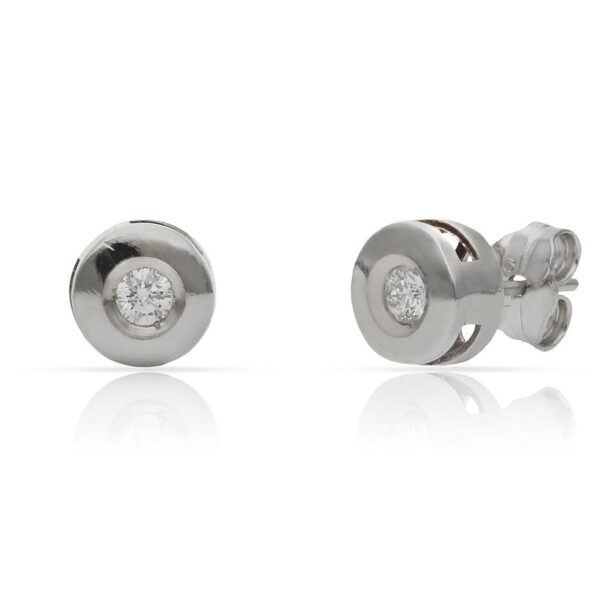 Pendientes oro blanco 18kl diamantes chaton - 7.50mm
