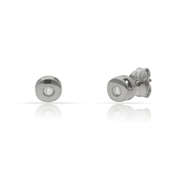 Pendientes oro blanco 18kl diamantes chaton - 5.50mm