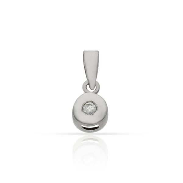 Colgante oro blanco 18kl diamante chaton - 5.50mm