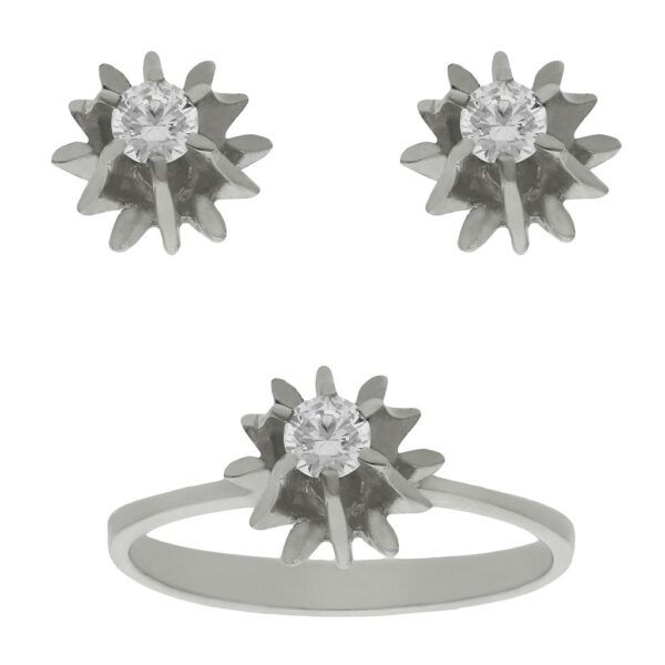 Pendientes oro blanco 18kl diamantes