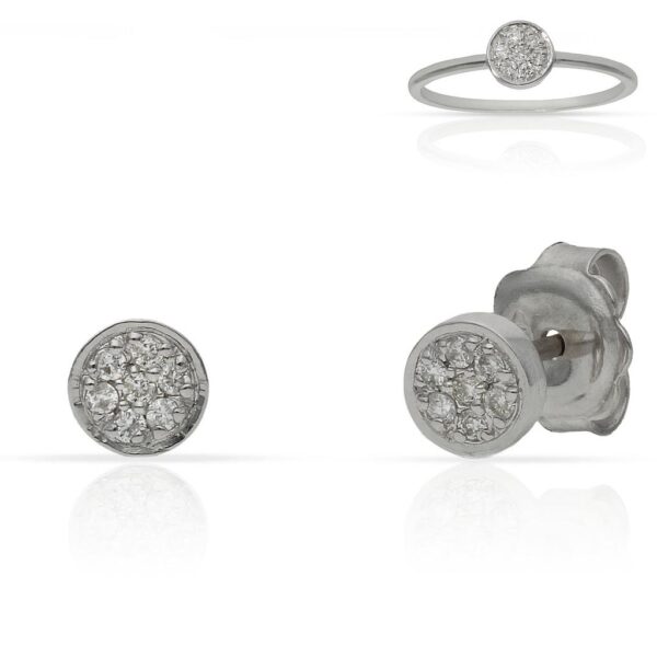 Pendientes oro blanco 18kl diamantes