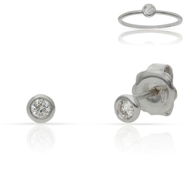 Pendientes oro blanco 18kl diamantes