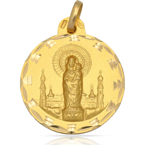Medalla oro 18kl v. Del pilar - 23mm