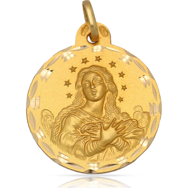Medalla oro 18kl v. De la purisima - 23mm