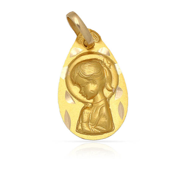 Medalla oro 18kl virgen niña - 11x18mm