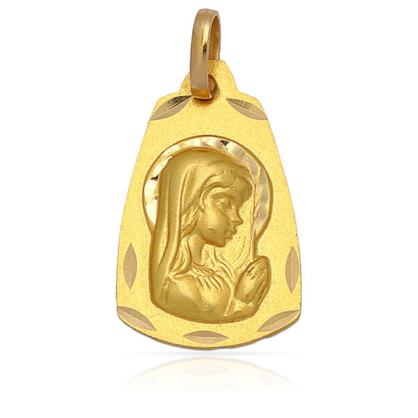 Medalla oro 18kl virgen niña - 13x21mm