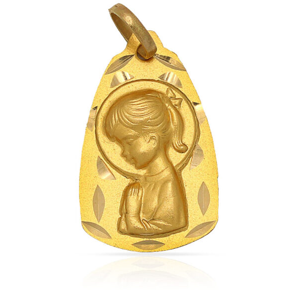 Medalla oro 18kl virgen niña - 13x22 mm