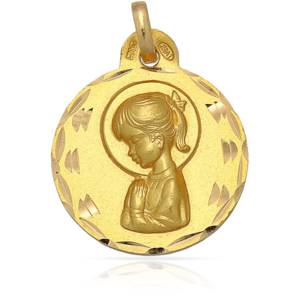 Medalla oro 18kl v. Niña - 19mm