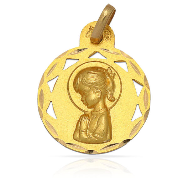 Medalla oro 18kl v. Niña - 17mm