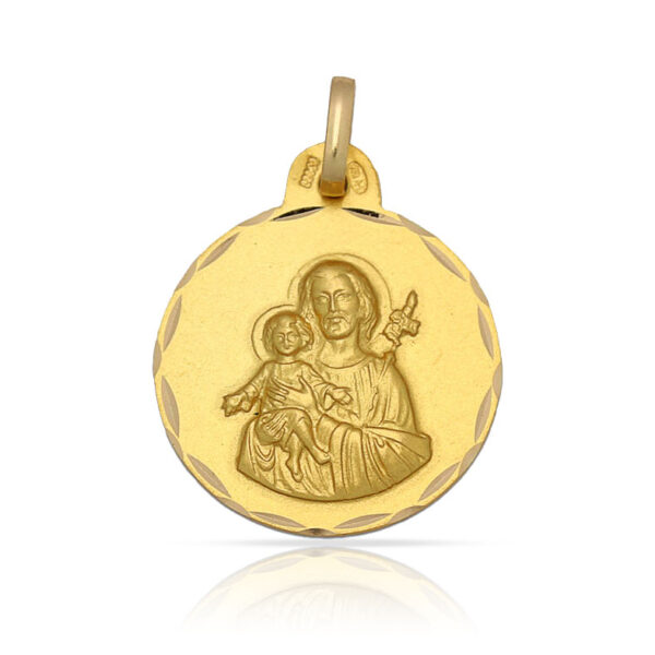 Medalla oro 18kl san jose - 17mm
