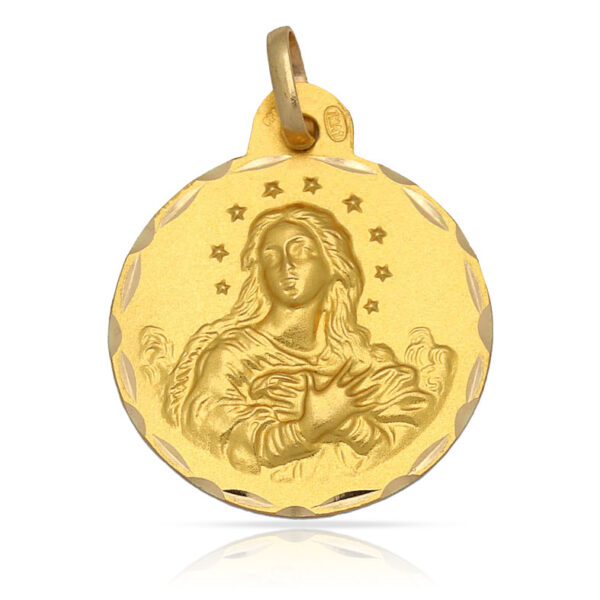 Medalla oro 18kl v. De la purisima- 21mm