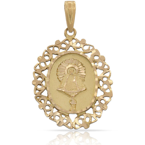 Medalla oro 18kl v. De las nieves - 21x27mm