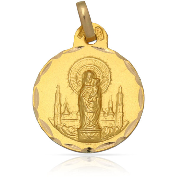 Medalla oro 18kl v. Del pilar - 19mm