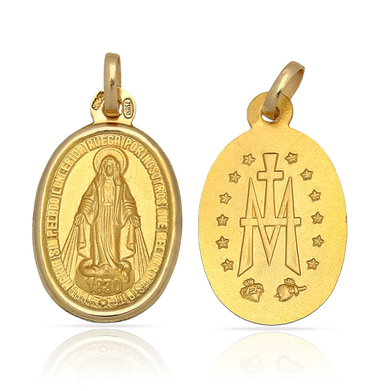 Medalla oro 18kl v. Milagrosa - 15x24mm