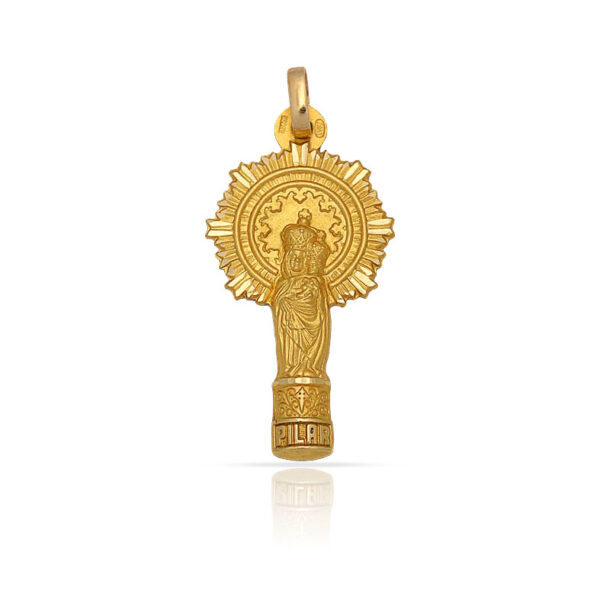 Medalla oro 18kl v. Del pilar - 12x23mm