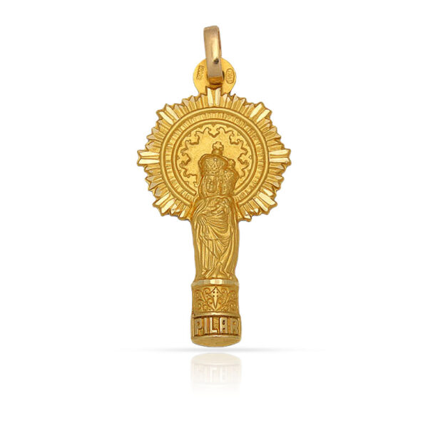 Medalla oro 18kl v. Del pilar - 15x29mm