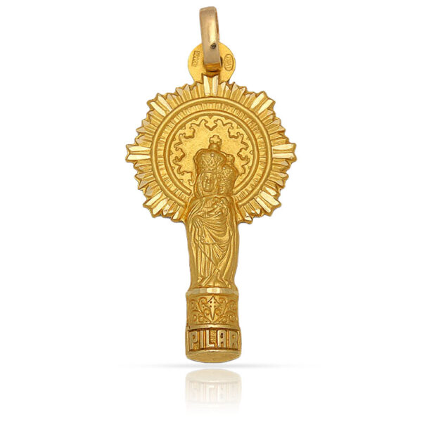 Medalla oro 18kl v. Del pilar - 17x34mm