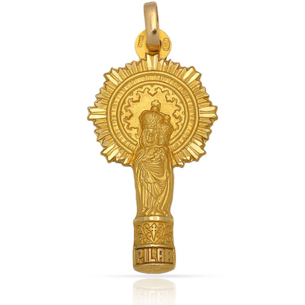 Medalla oro 18kl v. Del pilar - 21x40mm