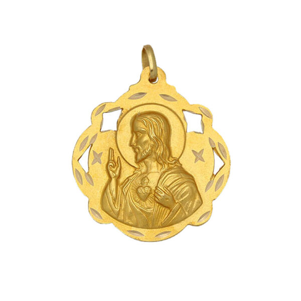 Medalla oro 18kl sagrado corazon - 16x20mm