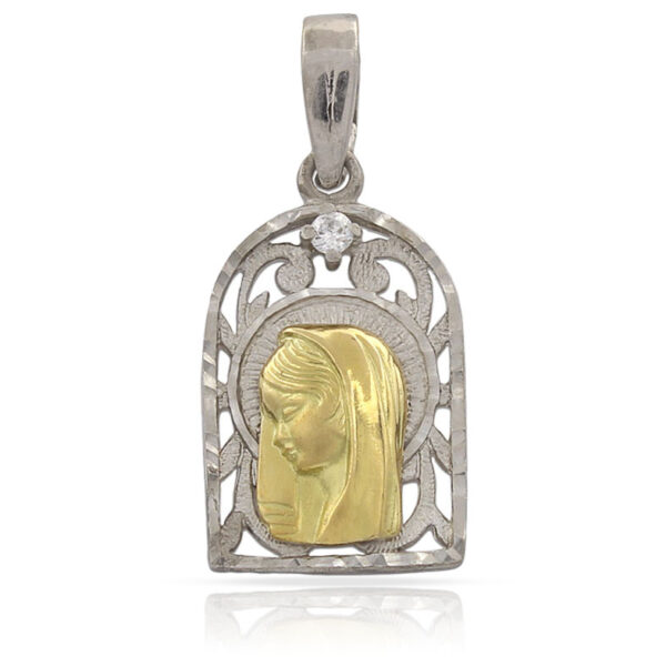 Medalla oro 18kl virgen niña - 13x21mm
