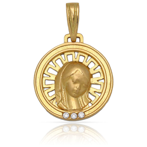 Medalla oro 18kl virgen niña de 16mm