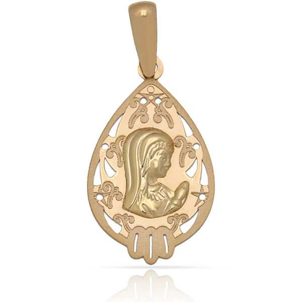 Medalla oro 18kl virgen niña - 14x24mm