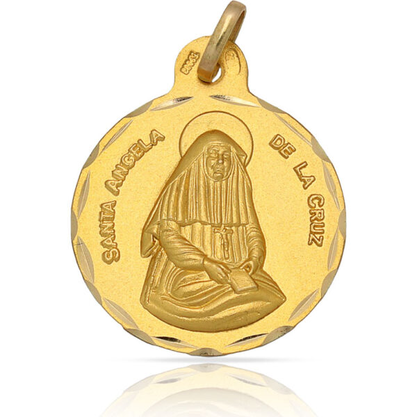 Medalla oro 18kl santa angela de la cruz