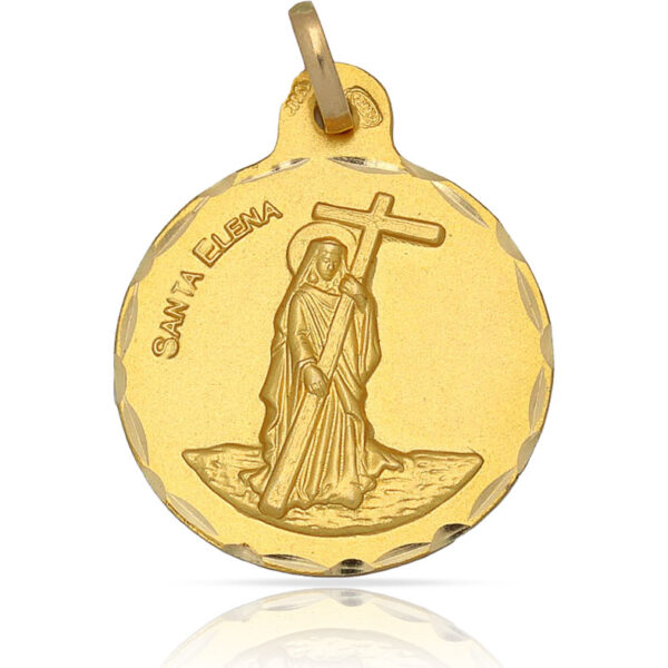 Medalla oro 18 kl santa elena - 21mm