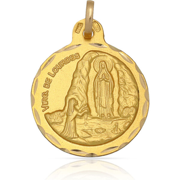 Medalla oro 18kl v. De lourdes - 21mm