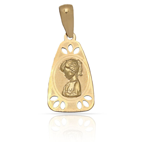 Medalla oro 18kl virgen niña - 10x18mm
