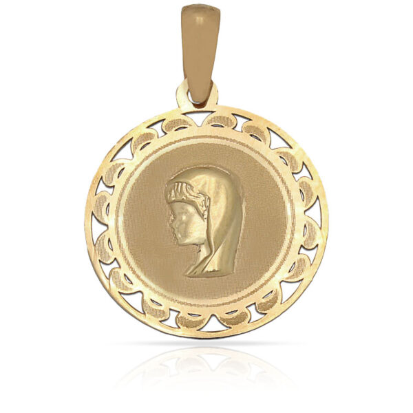Medalla oro 18kl virgen niña - 18mm