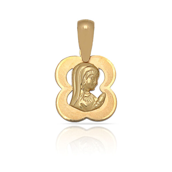 Medalla oro 18kl virgen niña - 11x13 mm