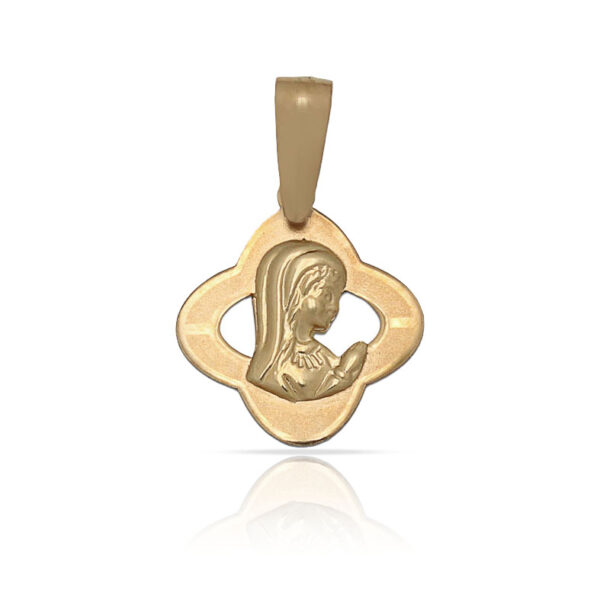 Medalla oro 18kl virgen niña - 13x14mm