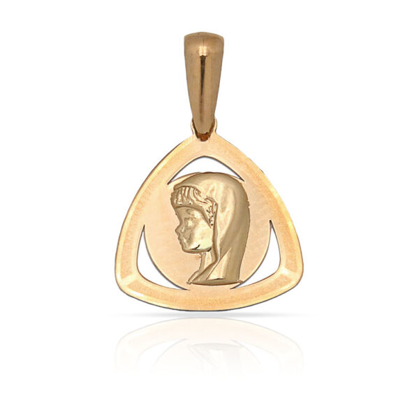 Medalla oro 18kl virgen niña - 14x14mm