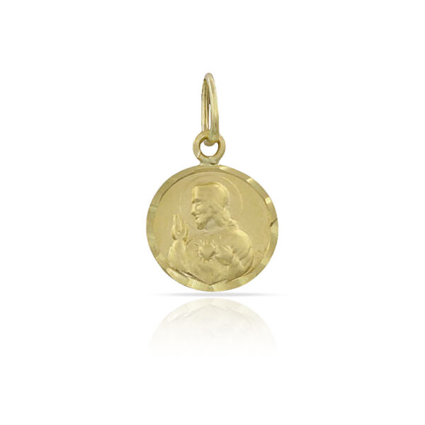 Medalla oro 18kl lenteja escapulario - 8mm