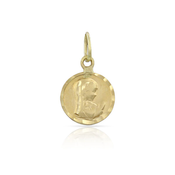 Medalla oro 18kl lenteja virgen niña - 8mm