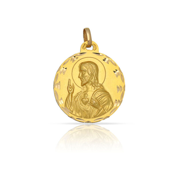 Medalla oro 18 kl sagrado corazon - 16mm