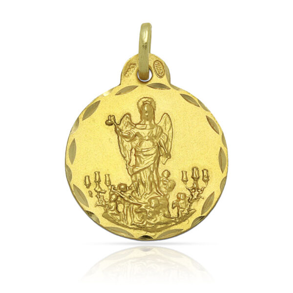 Medalla oro 18kl san rafael - 18mm