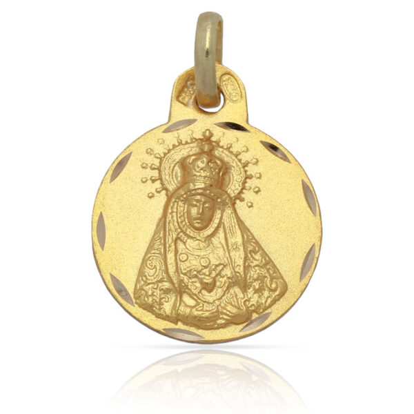 Medalla virgen de los dolores oro 18kl - 17 mm