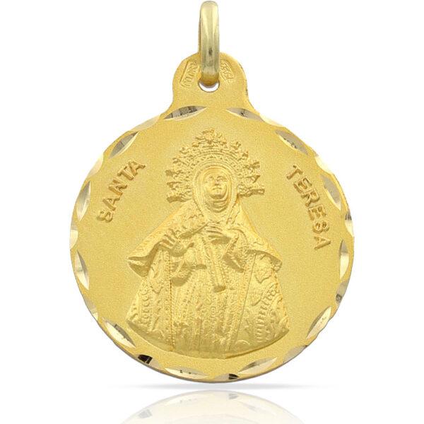 Medalla oro 18kl v. Santa teresa - 21mm