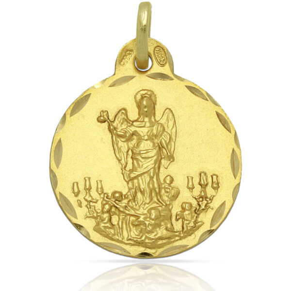 Medalla oro 18kl san rafael - 21mm