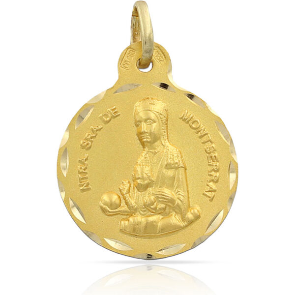 Medalla oro 18kl v. De montserrat - 17mm