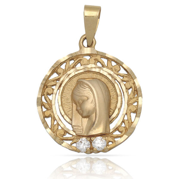 Medalla oro 18kl virgen niña - 19mm