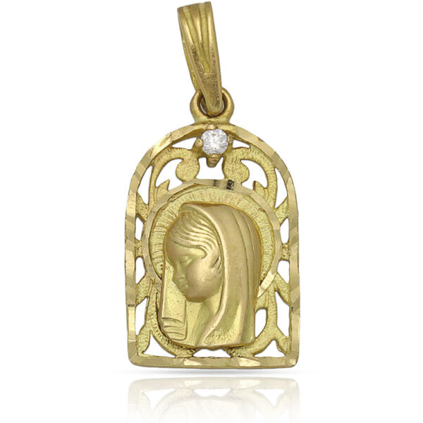 Medalla oro 18kl virgen niña - 13x21mm