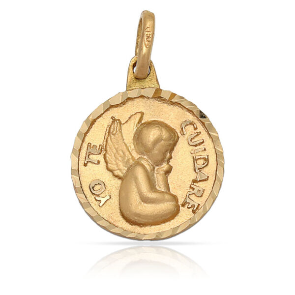 Medalla oro 18kl "yo te cuidare" - 16mm