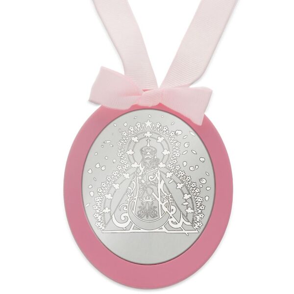 Medalla cuna plata 925mm ovalada virgen de la cabeza
