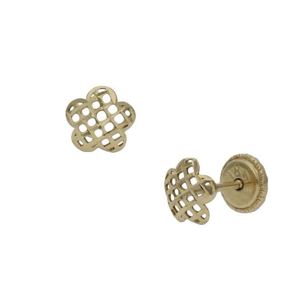 Pendientes oro 18kl tallados flor - 5.50mm